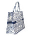 Dior Book Tote in Blue Toile De Jouy Reverse Embroidery