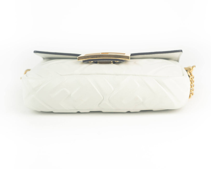 Fendi Leather Baguette Bag in White