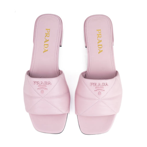 LeatherPrada Quilted Leather Mules