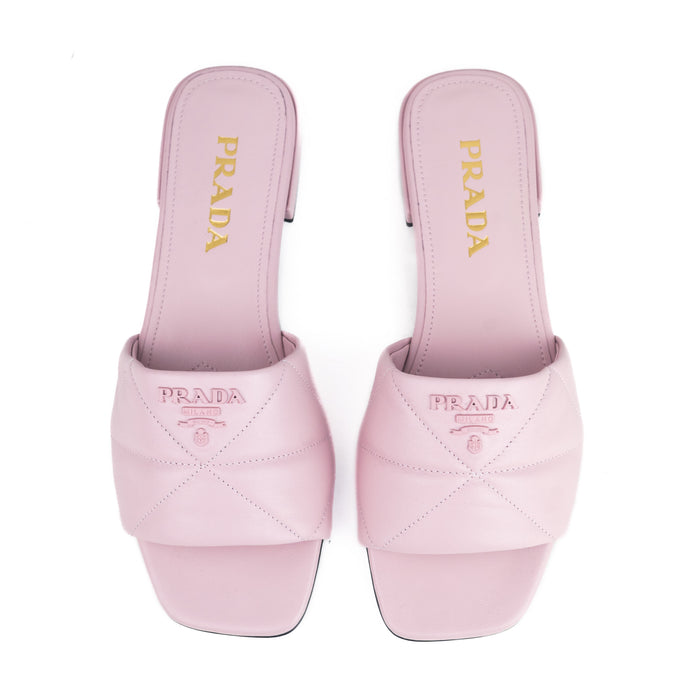 LeatherPrada Quilted Leather Mules