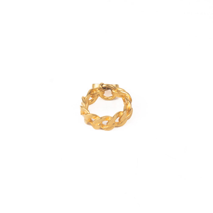 Dior Antique Gold Finish CD Chain Ring