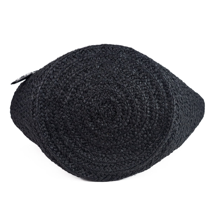 Saint Laurent Basket Raffia Tote Bag in Black