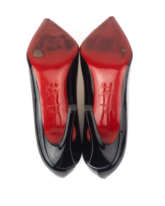 Christian Louboutin Pigalle 100 Patent Heels in Black