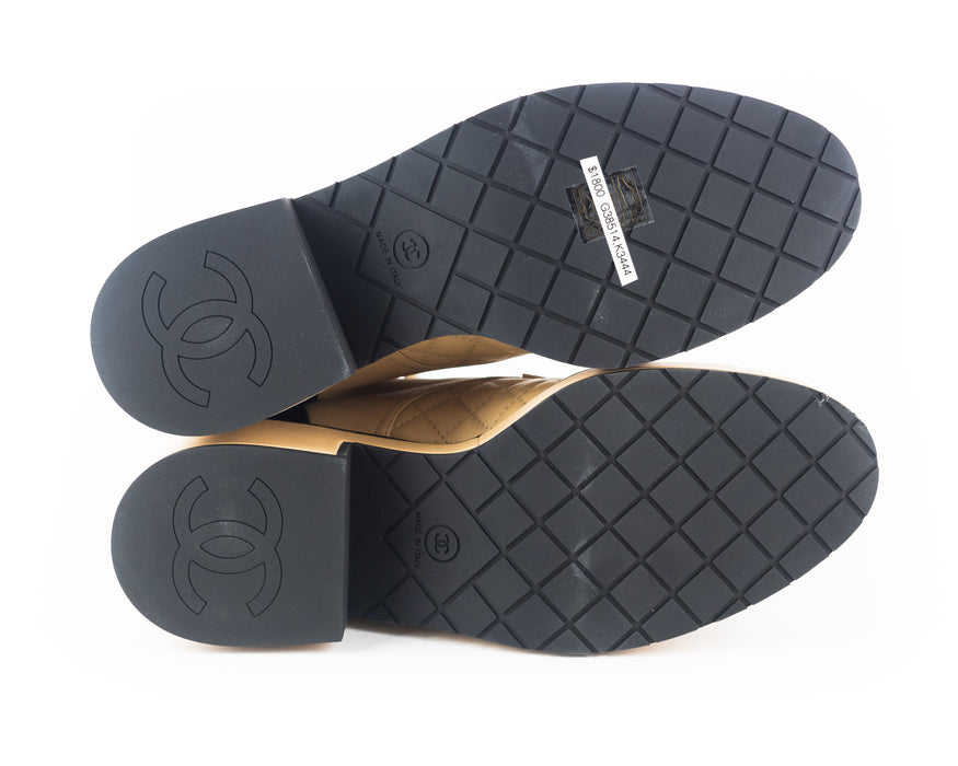 Chanel Pearl Embellished Leather Lace-Ups