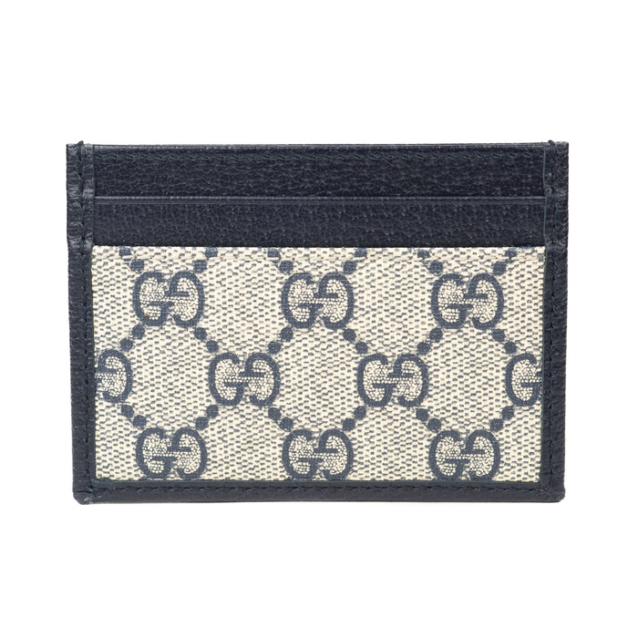 Gucci GG card case in beige and blue