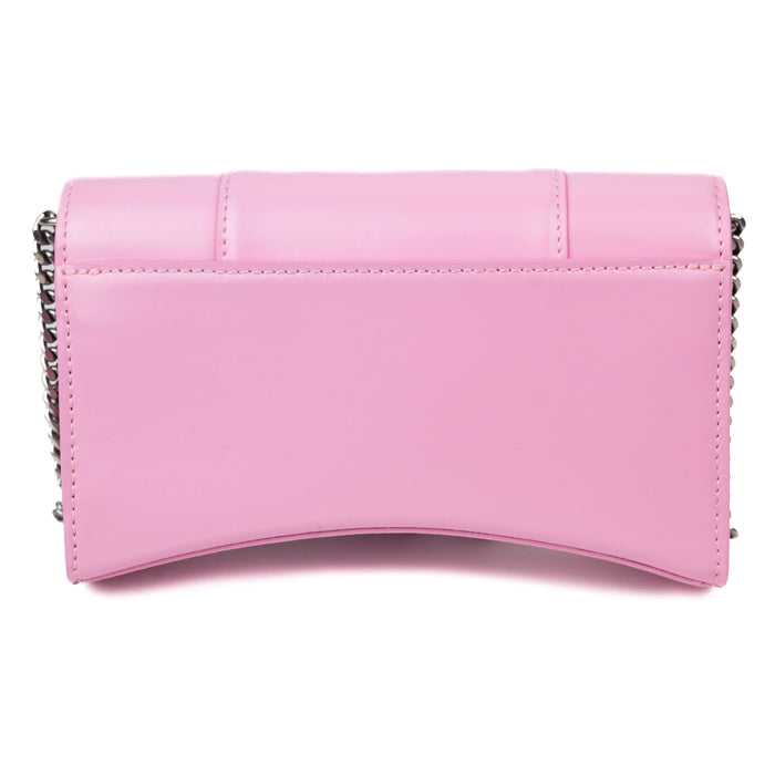 Balenciaga Hourglass Wallet with Chain pink