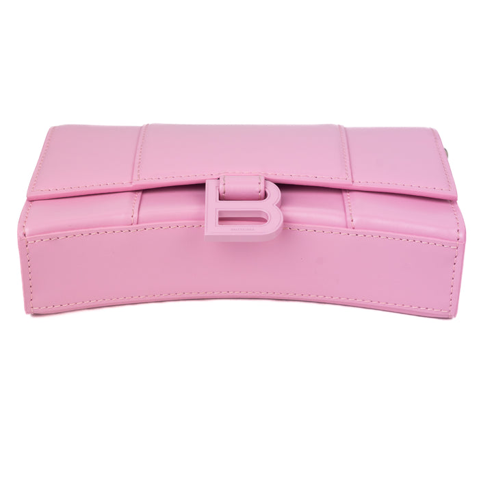 Balenciaga Hourglass Wallet with Chain pink