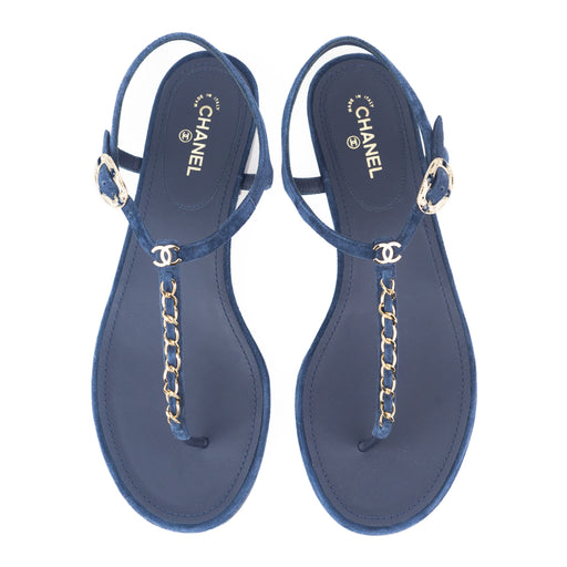 Chanel Suede Thong Sandals