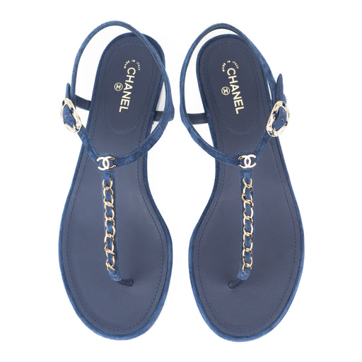 Chanel Suede Thong Sandals