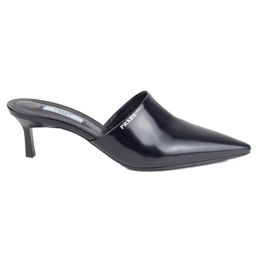 Prada Brush Leather Mules