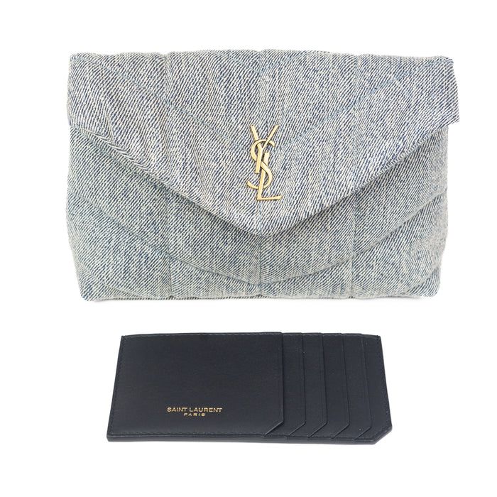 Saint Laurent Loulou Small Denim Pouch