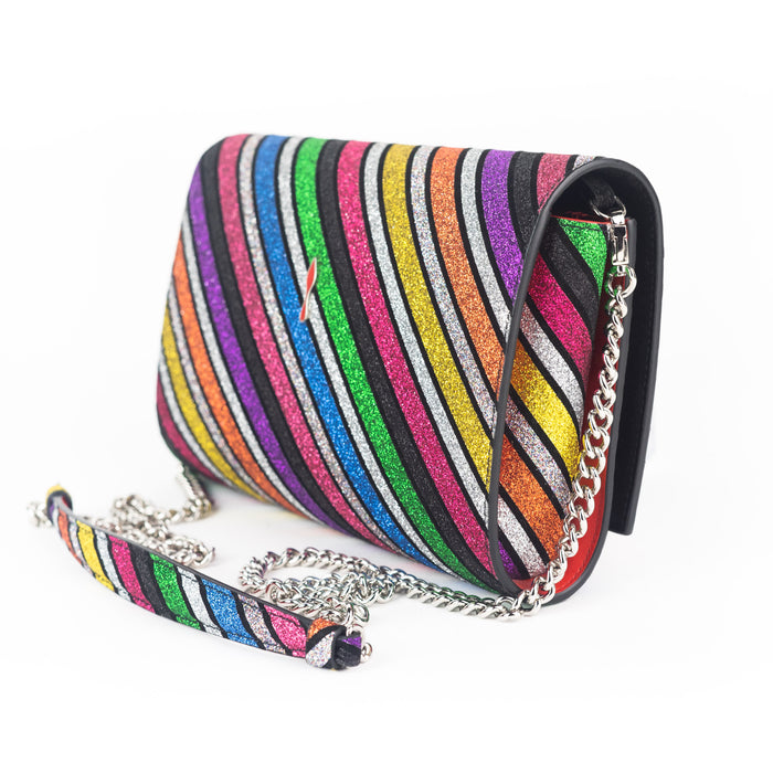 Louis Vuitton Rainbow Glitter Clutch on Chain