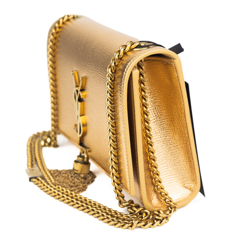 Saint Laurent Monogram Kate Metallic Chain bag with tassel