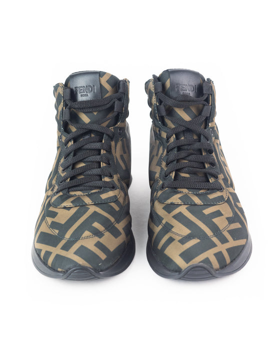 Fendi FF Nylon Hightop Sneakers