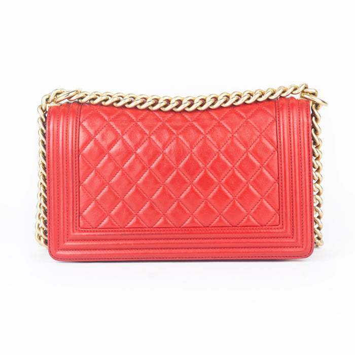 Chanel Caviar Medium Boy Bag in Red