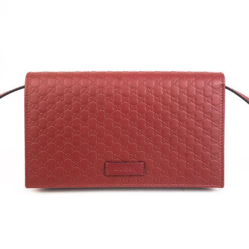 Gucci Leather Micro GG Guccissima Crossbody Wallet Bag