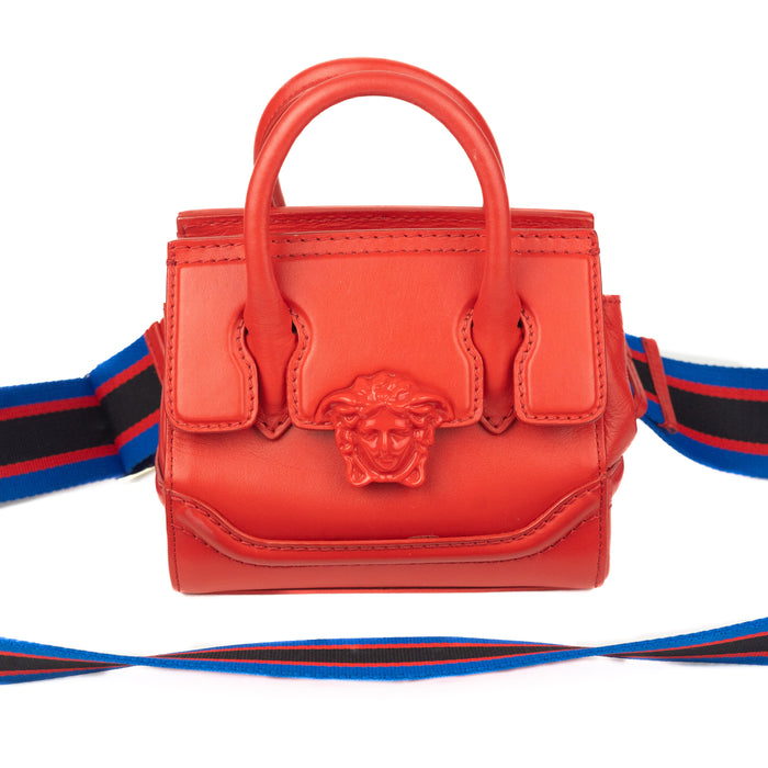 Versace Calfskin Small Palozza Empire Bag Red