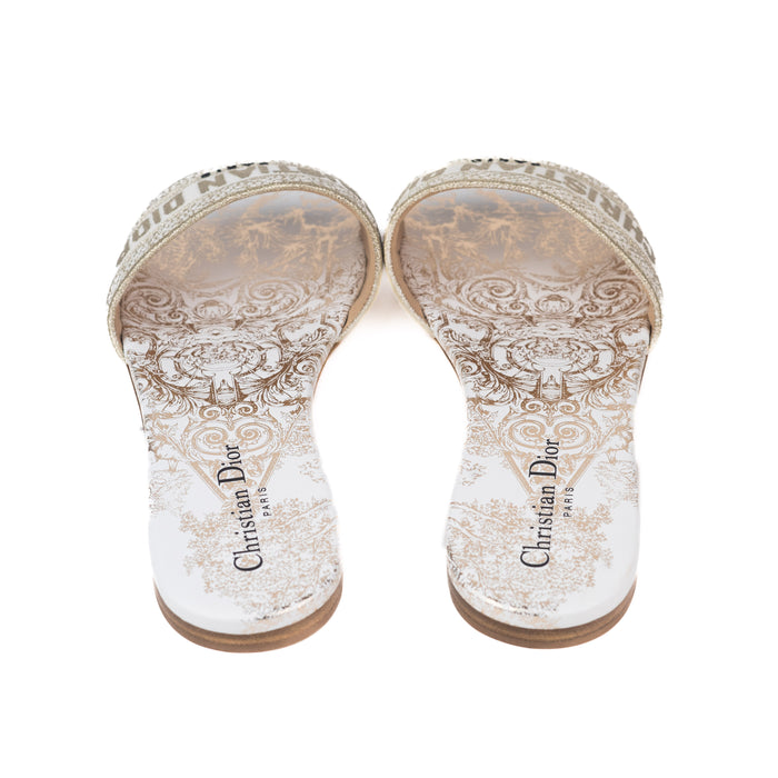 Dior Dway Slides white and gold