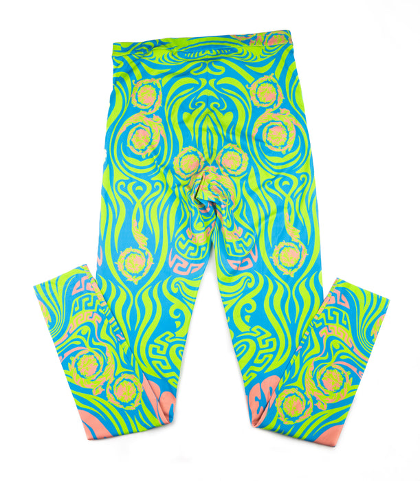 Versace Blue Medusa Leggings