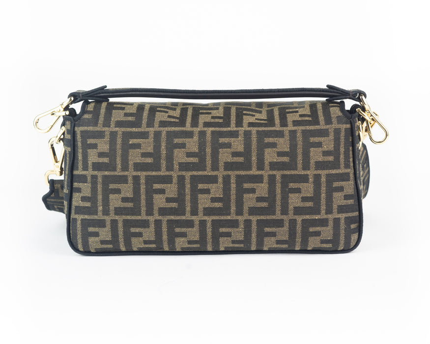 Fendi Brown Fabric Baguette Bag