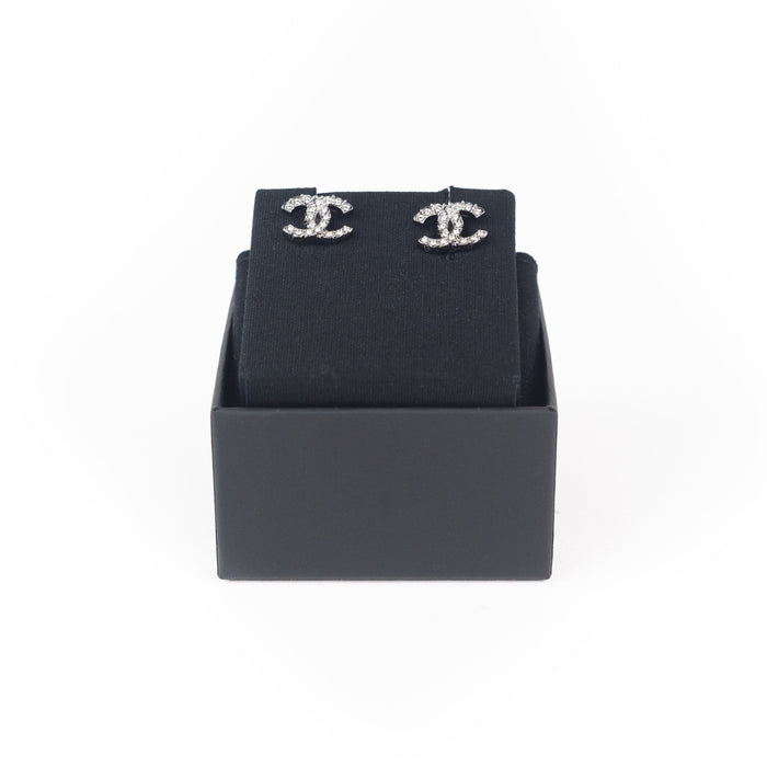 Chanel Ruthenium and Crystal Clip On Earrings