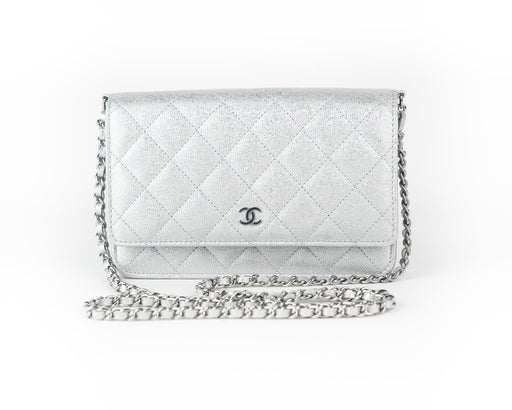 Chanel Classic Wallet on Chain silver