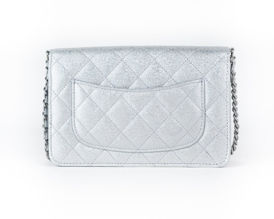 Chanel Classic Wallet on Chain silver