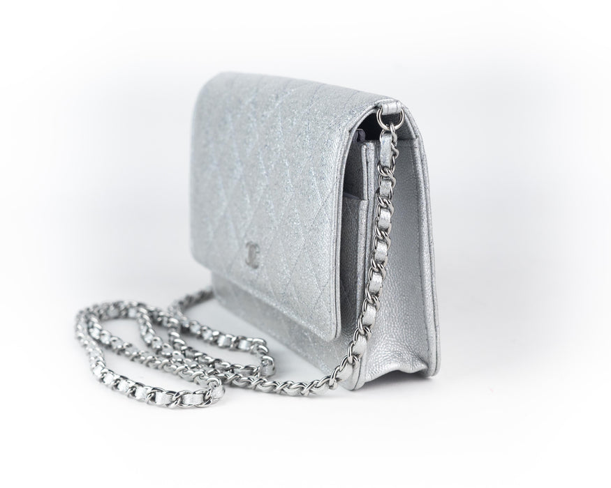 Chanel Classic Wallet on Chain silver