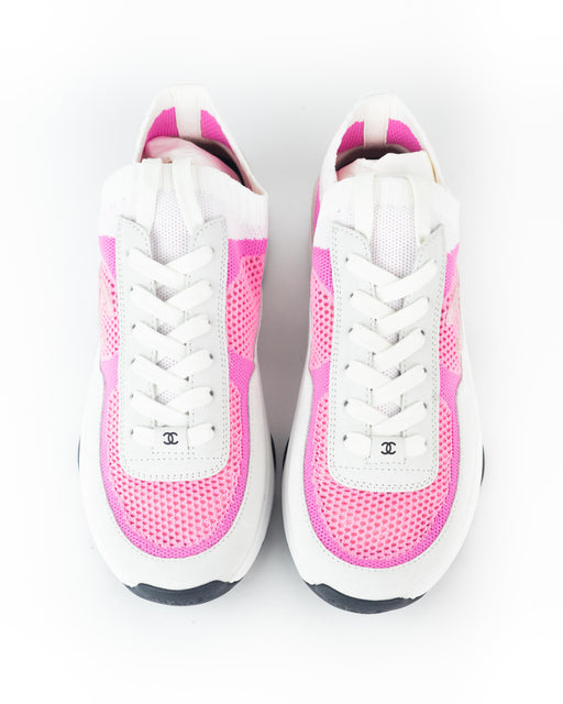 Chanel Fabric Lace-up Logo Trainers