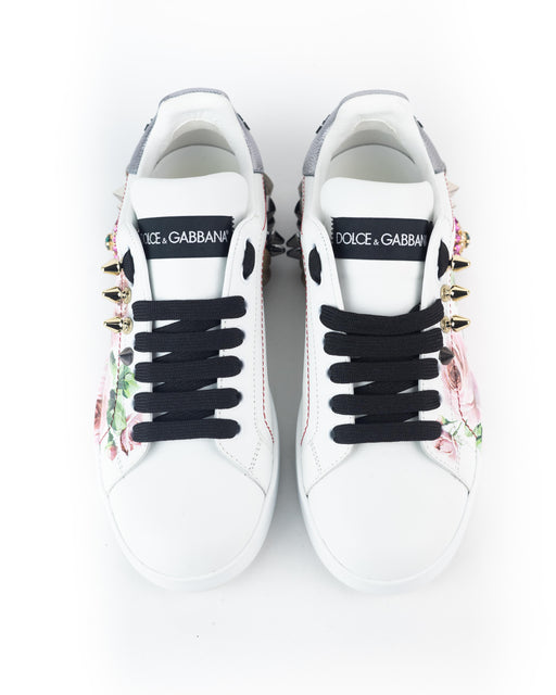 Dolce & Gabbana Portofino Sneakers with Flower Application