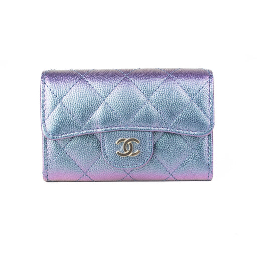 Chanel Classic Iridescent Purple Card Holder