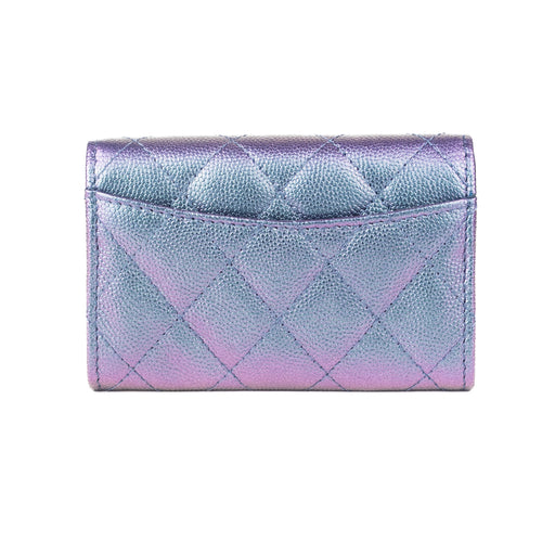 Chanel Classic Iridescent Purple Card Holder