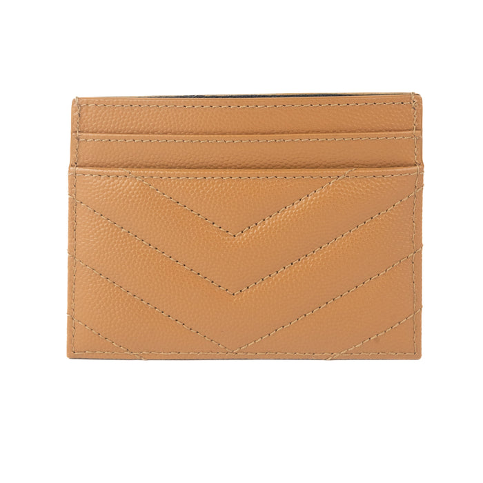 Saint Laurent Monogram Card Case Dark Natural