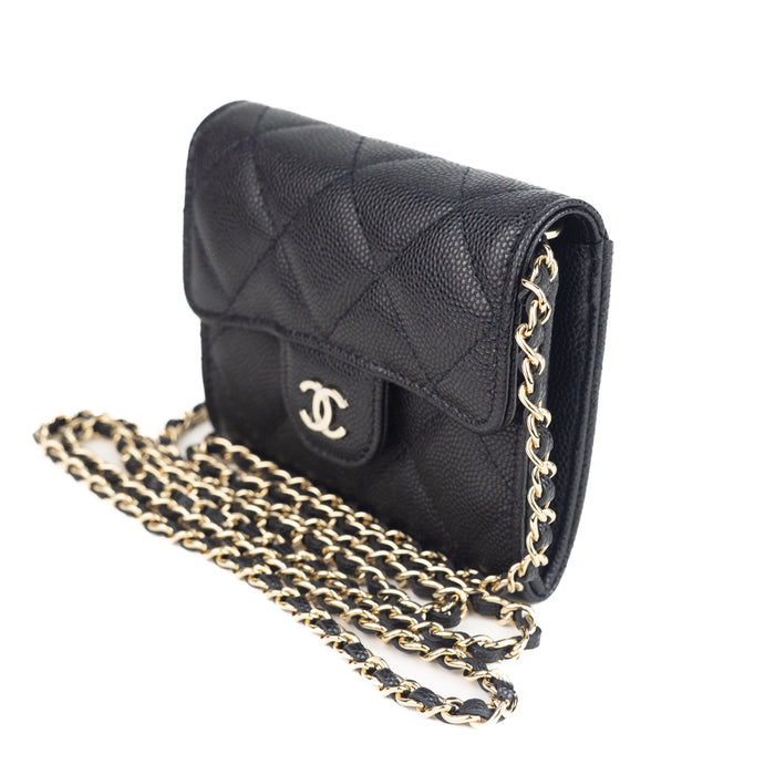 Chanel Mini Calfskin Wallet on chain