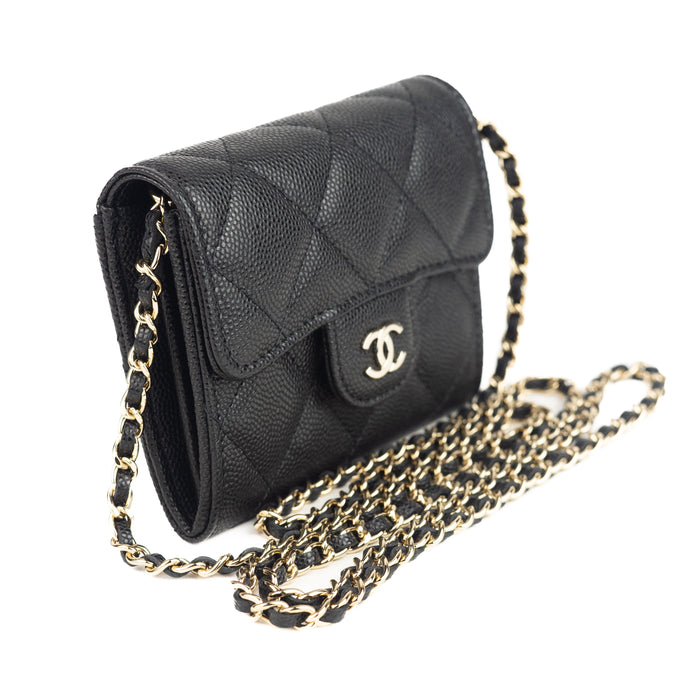 Chanel Mini Calfskin Wallet on chain