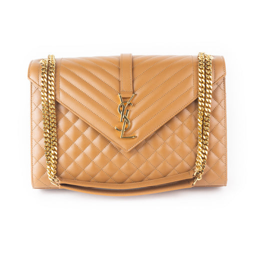 Saint Laurent Large Tri Quilt Leather Envelope Bag