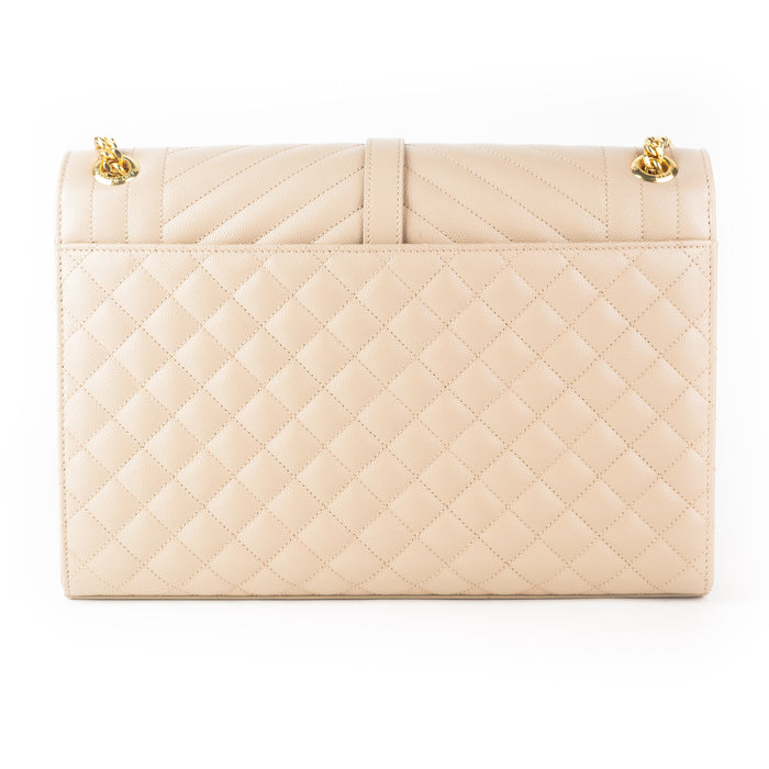 Saint Laurent Large Tri- Quilt Leather nude Envelope Bag