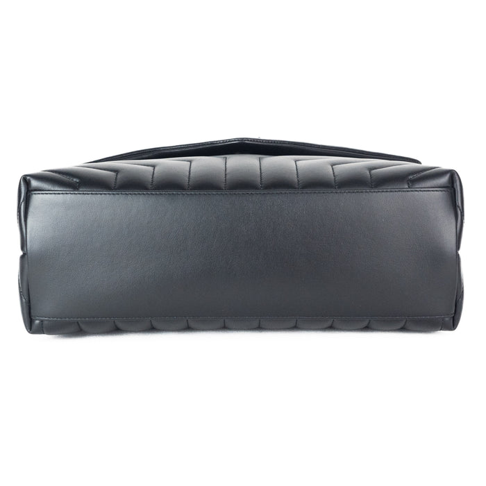 Saint Laurent Medium Loulou Matelassé Leather Shoulder Bag in All Black