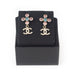 Chanel Pink and Blue Crystal Earrings