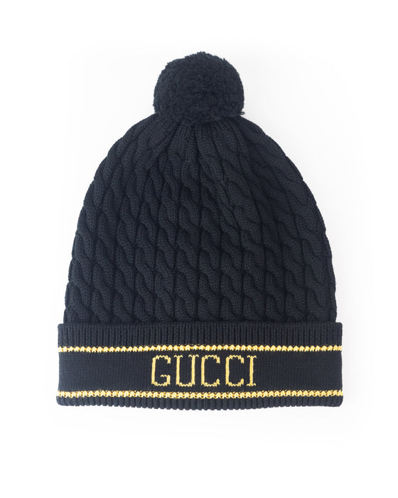 Gucci Wool Knit Hat with Pom-Pom