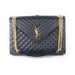 Saint Laurent Large Tri- Quilt Leather Black Envelope Bag