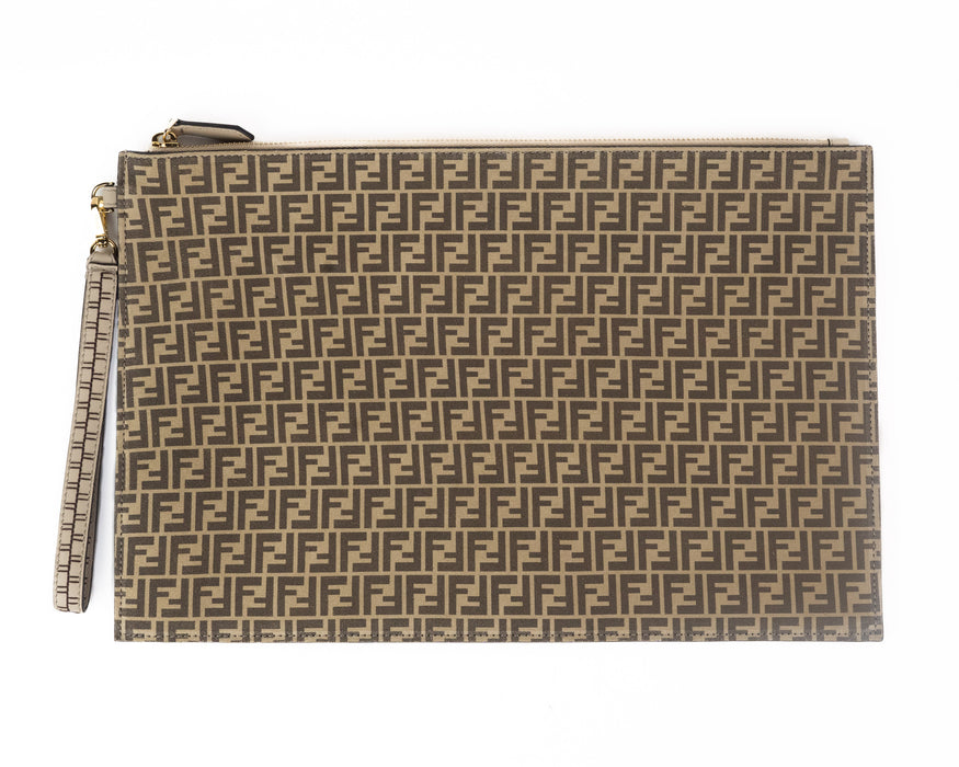 Fendi Large Flat Pouch in Beige