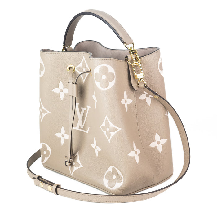 Louis Vuitton NéoNoé MM in Dove and Cream Monogram Empreinte Leather