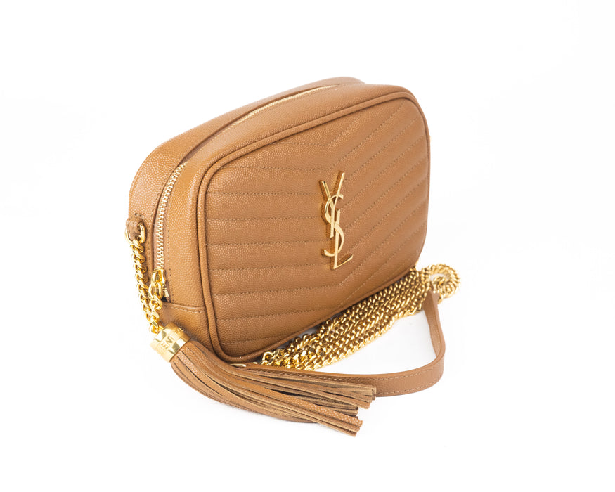 Saint Laurent Lou Mini Bag in Dark Natural