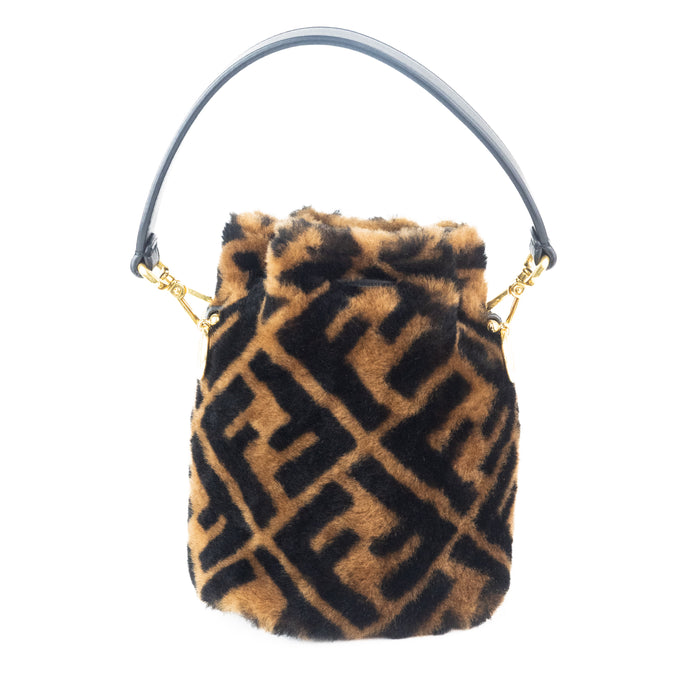 Fendi Mon Tresor Mini Bucket Bag in Brown Sheepskin