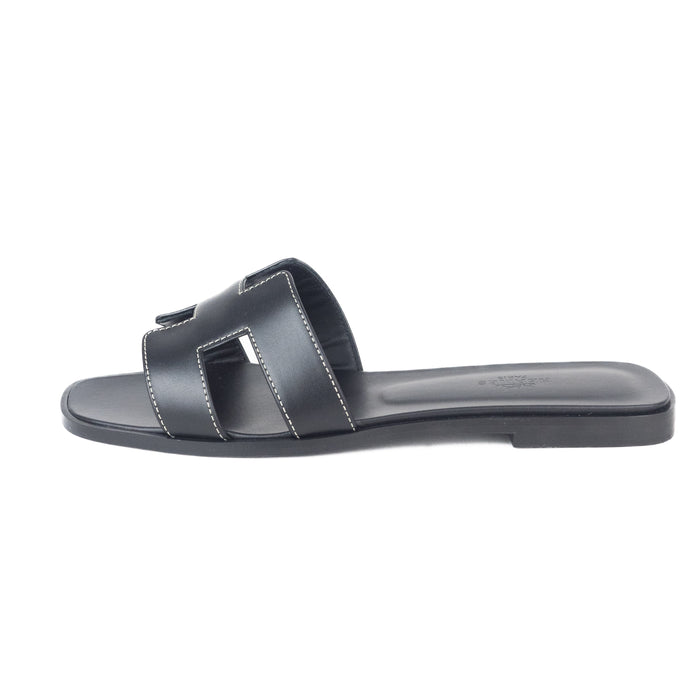 Hermes Oran Sandals in Black