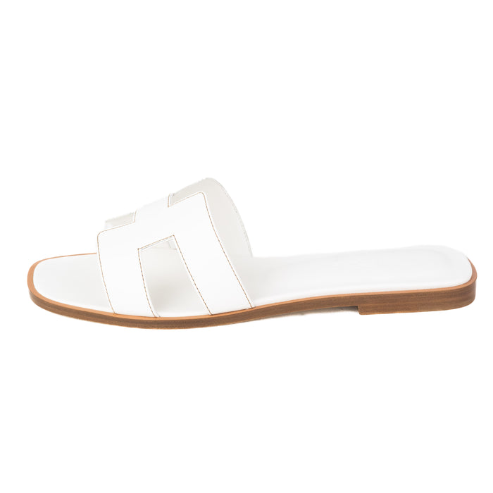 Hermes Oran Sandals in White