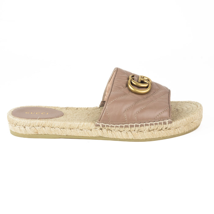 Gucci Marmont Nude Espadrille Sandals