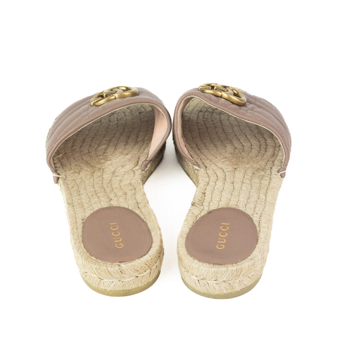 Gucci Marmont Nude Espadrille Sandals