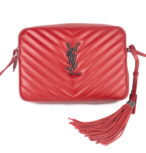 Saint Laurent Lou Camera Bag in Red Quilted Leather